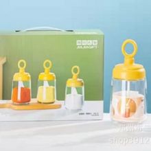 加佳礼物油壶3件套家用厨房油壶玻璃小油壶油罐油瓶不挂油礼盒装