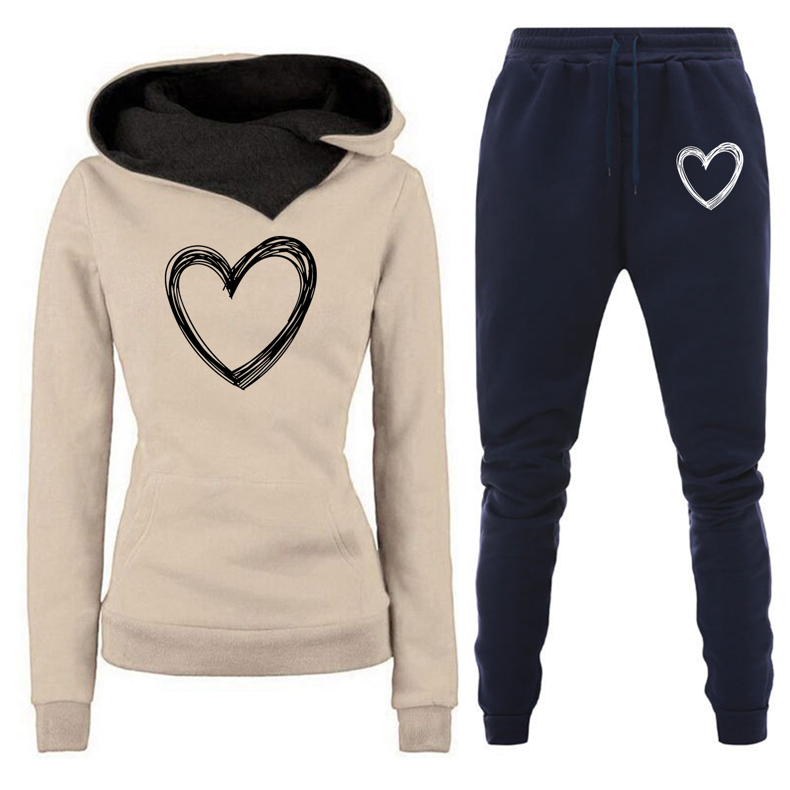 Comercio exterior transfronterizo Otoño e Invierno Nuevo traje de ropa deportiva con capucha y forro polar pantalones de suéter de mujer ropa de mujer al por mayor image 12