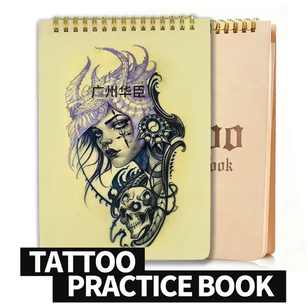 Tattoo Practice Book A5 Thickened Silicone Flip-Page Journal for Microblading 3mm Eyebrow Tattoo Wild Eyebrow Imitation Skin for Export