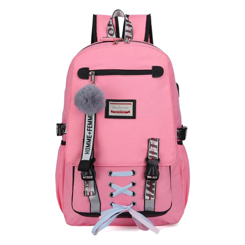 Mochila casual de Viaje Juvenil transfronteriza para hombres y mujeres mochila de estudiante de escuela secundaria mochila de viaje recargable USB