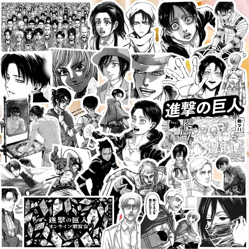 70 Onslaught Giant Stickers Black and White Animation Allen Mikasa Ackerman Lewell Soldier Long Second Dimension Decoration 70 Onslaught Giant Stickers Black and White Animation Allen Mikasa Ackerman Lewell Soldier Long Second Dimension Decoration