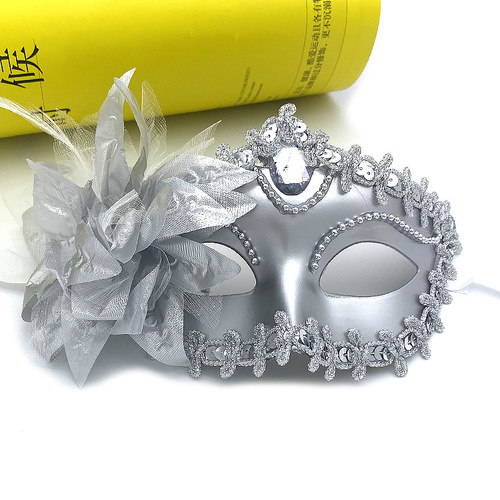 Halloween props carnival side flower masquerade mask half face Italian catwalk children adult eye mask princess