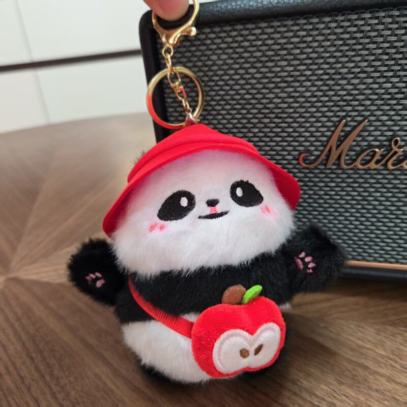 かわいいクロスボディバッグ、団子、レッサーパンダキーホルダーペンダント、クリエイティブぬいぐるみ、国宝レッサーパンダスクールバッグペンダント|undefined