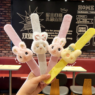 Cute cartoon plush rabbit snap ring Children girl heart hair accessories hair ring plush doll bracelet couple gift