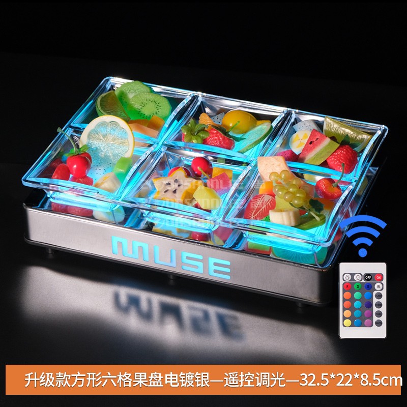 Fabricante al por mayor KTV platos de frutas, bocadillos de bocadillos, platos de bocadillos, barra especial de platos de frutas luminosas LED