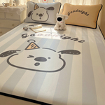 夏季卡通凉感牛奶丝冰丝凉席2025新款儿童空调软席子学生可机水洗