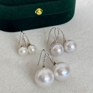 July Jewelry 925 Silver High Heels Natural Freshwater Pearl Ear Hook Earrings Earrings Earrings French Premium Sense Round