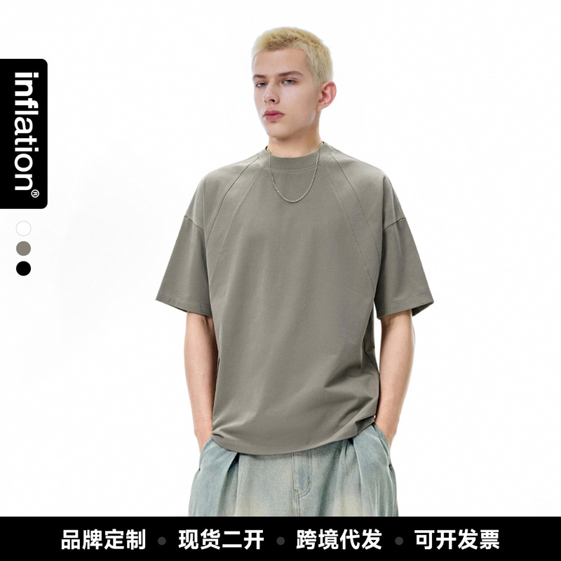 Jie Zhan Men's Clothing | American-Style Deconstructed Patchwork Short-Sleeve T-Shirt 2026 Spring/Summer New American Street Style Heavy-Duty Ins Top