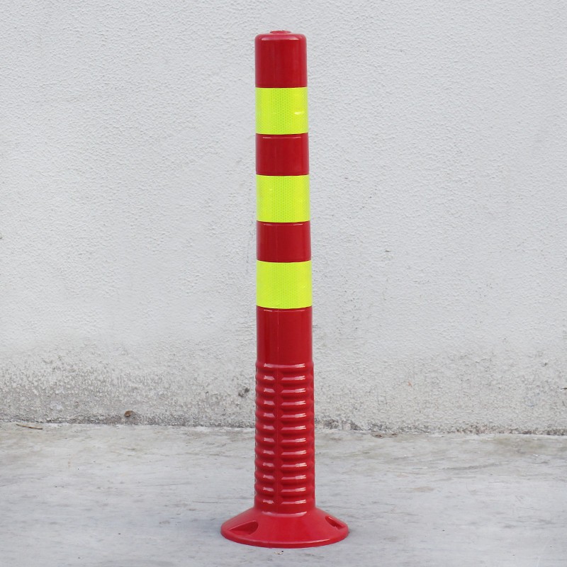 75cmPE安全警示柱弹力柱防撞护栏隔离桩道路分道口反光柱厂家批发