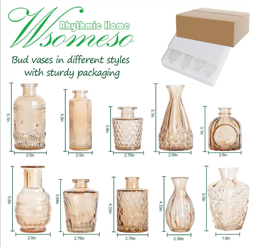 Fábrica a medida de vasos de vidrio europeos en el viento de alto valor de decoración de escritorio botella de fragancia pequeña botella de alta calidad