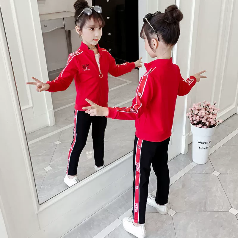 Новый весенне-осенний костюм 2022 года для девочек, спортивная одежда, повседневная детская спортивная одежда-тройка с длинными рукавами для маленьких девочек