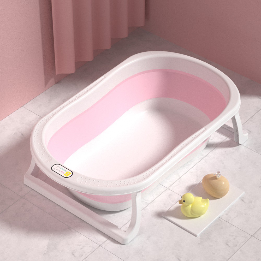 Transfronterizo bebé baño cuenca plegable sensible a la temperatura portátil acostado soporte para bebé recién nacido bañera grande Universal