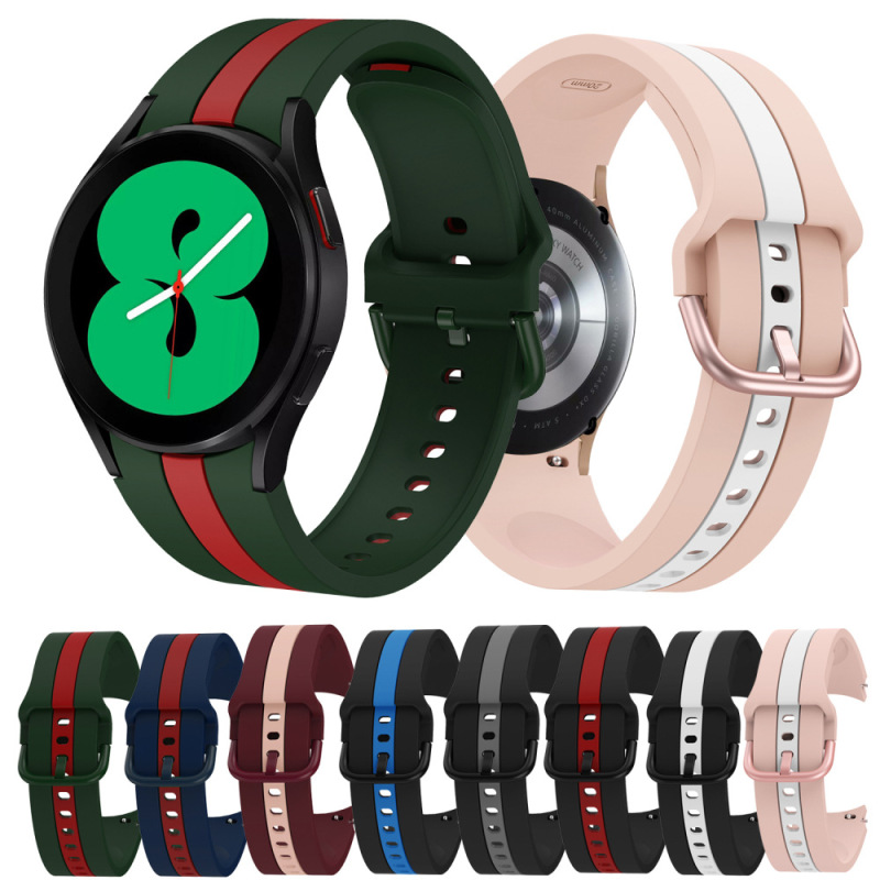 For Samsung Galaxy watch4 40/44mm watch5 classic 42/46mm Dual Color Silicone