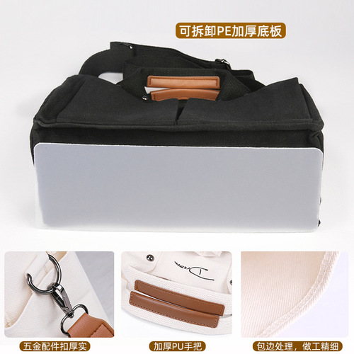 Korean women's bag with multiple pockets, shoulder bag, single-shoulder bag, casual and versatile crossbody bag for women, large capacity canvas bag
