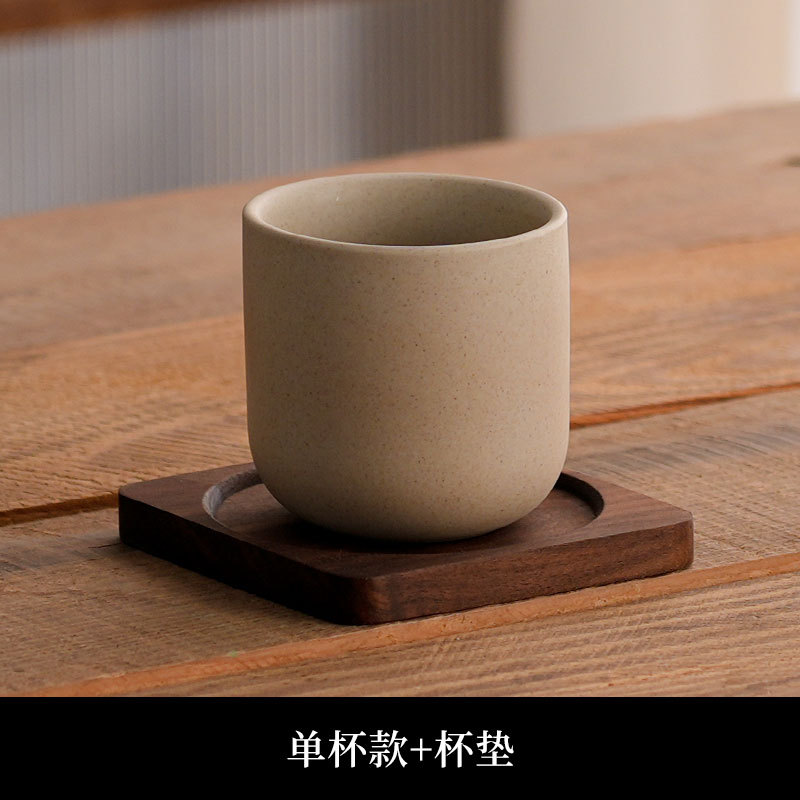 Taza de café japonesa Taza de café espresso de arcilla Taza de té de cerámica hecha a mano Tazón Taza de té grande de gres Taza casera personalizada