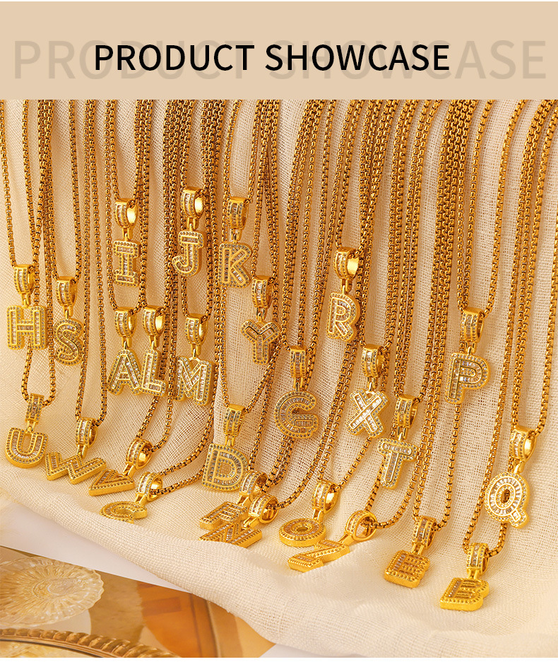 Pendant Necklace Classification 304 Stainless Steel Chain Material PVD Coated Real Gold Plated 18K Gold Geometric Titanium Steel Simple Style Classic Style Waterproof Non Tarnish Titanium Steel Pendant Necklace