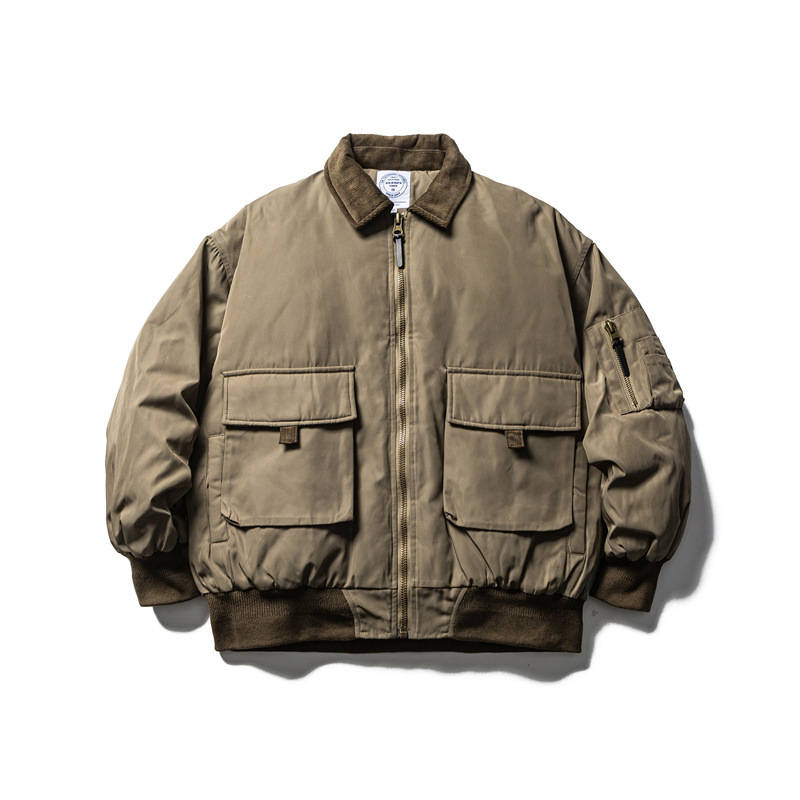 Vintage Clothing 2025 Winter Japanese Retro Trendy Brand Workwear Thickened Warm down Jacket for Men Students Versatile Coat