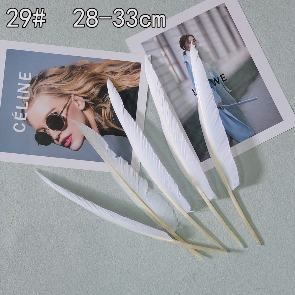 Colección de productos de plumas blancas al por mayor Accesorios de ropa de plumas hechos a mano de bricolaje Accesorios de plumas de ganso Material de plumas de pavo