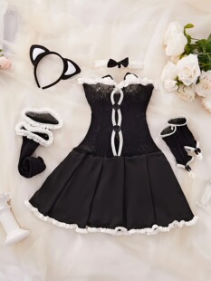 X 40221 Lace Maid Catwoman Sleepwear Ů��؈Ů˯ȹ ���l