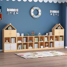 实木儿童书架置物架落地收纳架宝宝玩具柜简易书柜自由组合储物柜