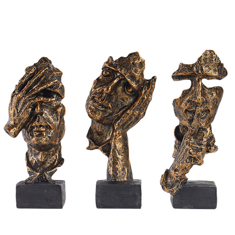Retro silencio es un pensador de oro escultura tienda mostrador tienda decoración salón dormitorio entrada regalo Decoración