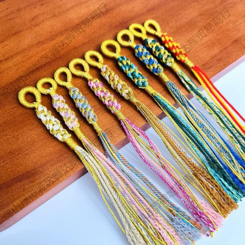 Ручная работа, тибетский кулон с косичкой, кисточка, брелок из хлопчатобумажной нити ручной вязки, аксессуары для самостоятельного изготовления из хлопчатобумажной нити