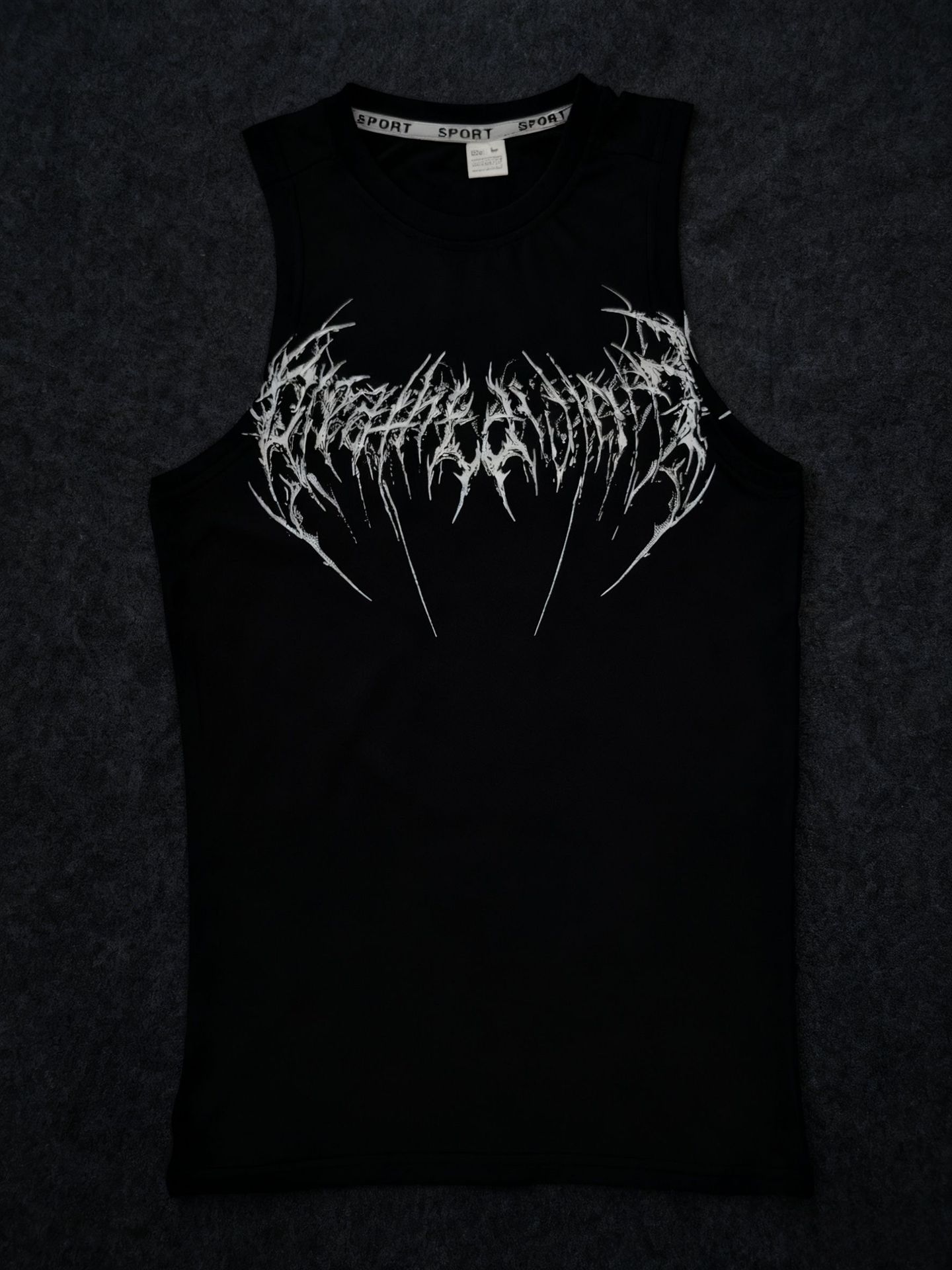 Men's Thorn Print Vest High Street Trendy Brand Sleeveless T-Shirt Quick Drying Fitness Tight Fitting Summer Top_viptrois.com