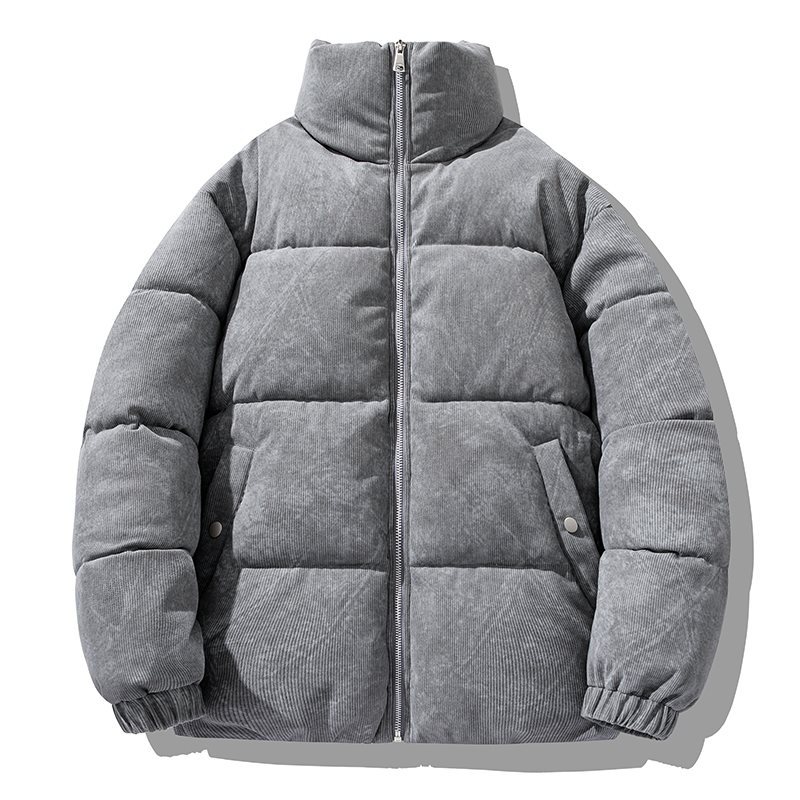 2025 Autumn/Winter New Korean Style Corduroy Lapel Coat, Loose Fit, Versatile Stand Collar Cotton Coat for Men