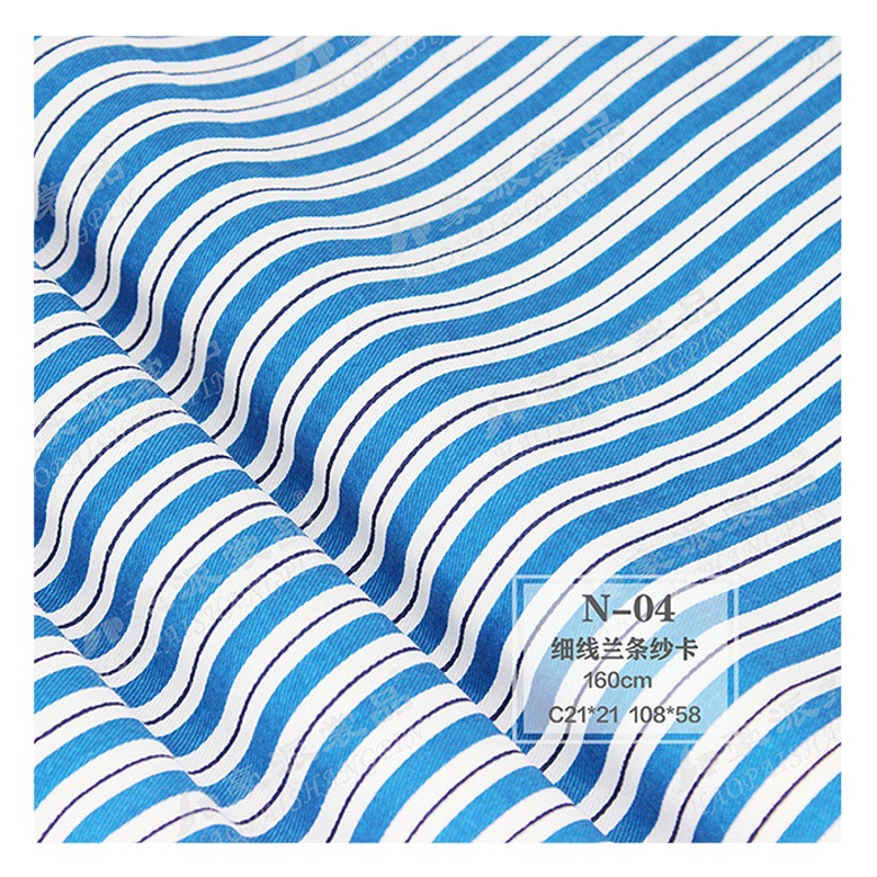 Gasa de algodón moderna Tarjeta de impresión tela de atención médica ropa de hospital líneas finas tres líneas de tela de herramientas hospitalarias resistente al lavado