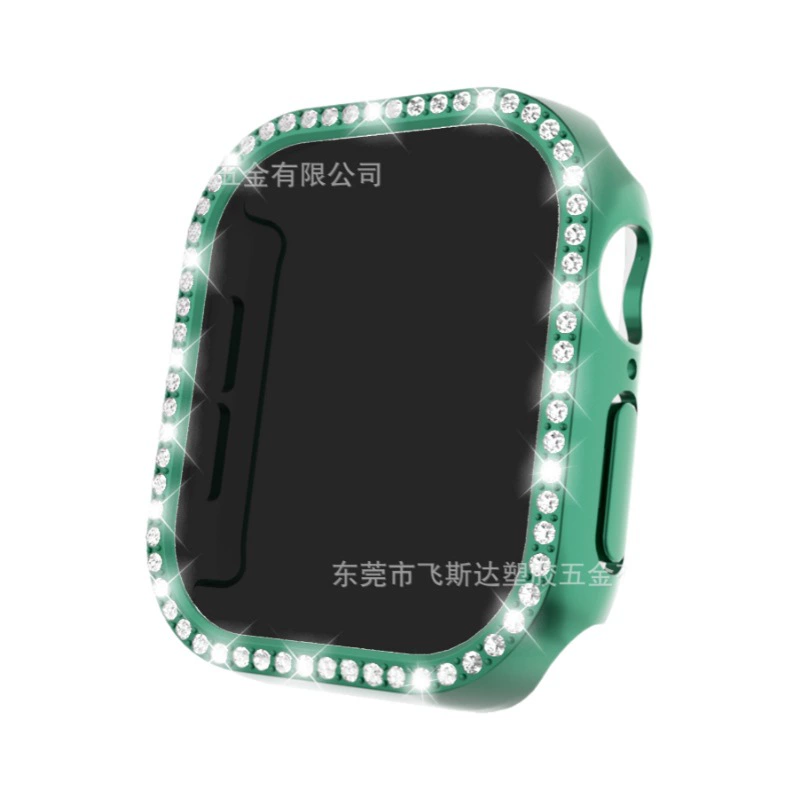 Подходит для Apple Watch 10 поколения, одностороннее бриллиантовое гальваническое покрытие, антибликовый, цельный защитный корпус с плёнкой