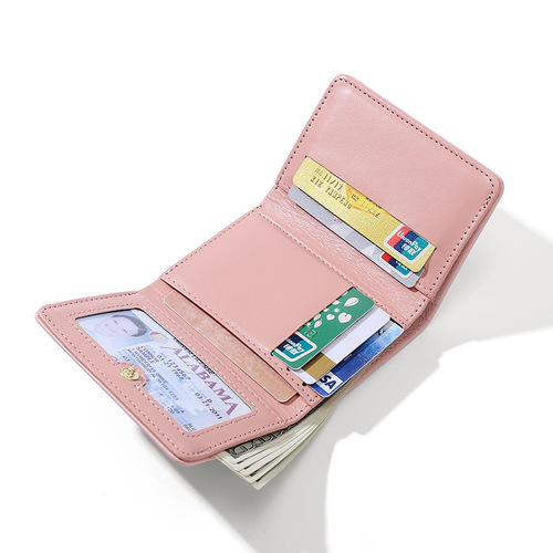 女士三折短款钱包可爱防消磁大容量超薄可爱卡通高颜值证件包