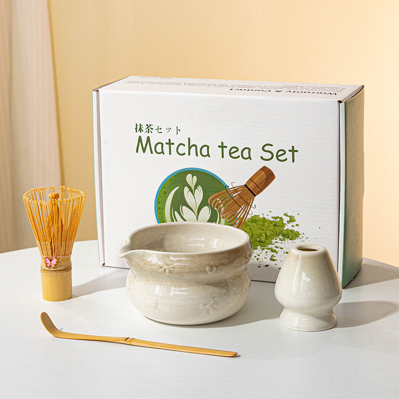 亚马逊百本立抹茶抹茶碗窑变粉色抹茶抹茶碗带嘴陶瓷套装批发跨境|undefined