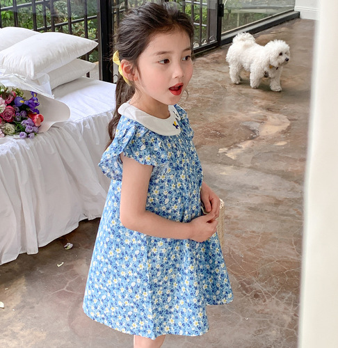 Girls' Skirt Embroidery Baby Collar Sleeveless Dress Princess Dress 2024 Summer New Fashion Foreign Trade Children's Clothing Drop Shipping 