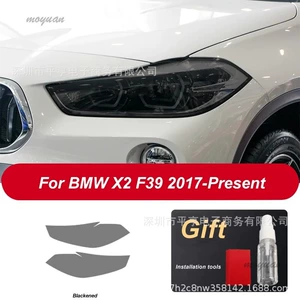 BMW X2 F39 Fənər Filmi, Şəffaf Tüstülü Qara TPU Stiker, Özünü Bərpa Edən