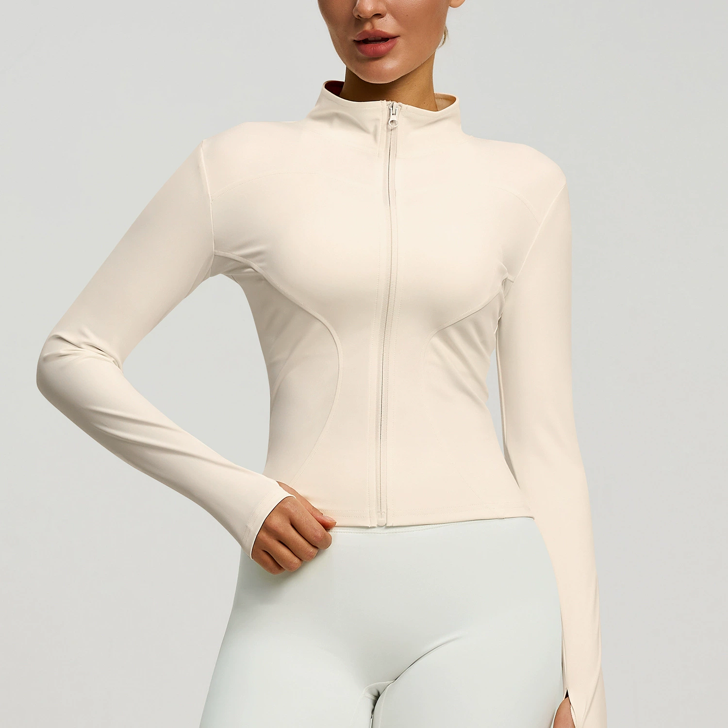 Women’s Sports Jacket — Breathable Slim-Fit Yoga & Running Jacket, European Style, Sizes S–XXXL