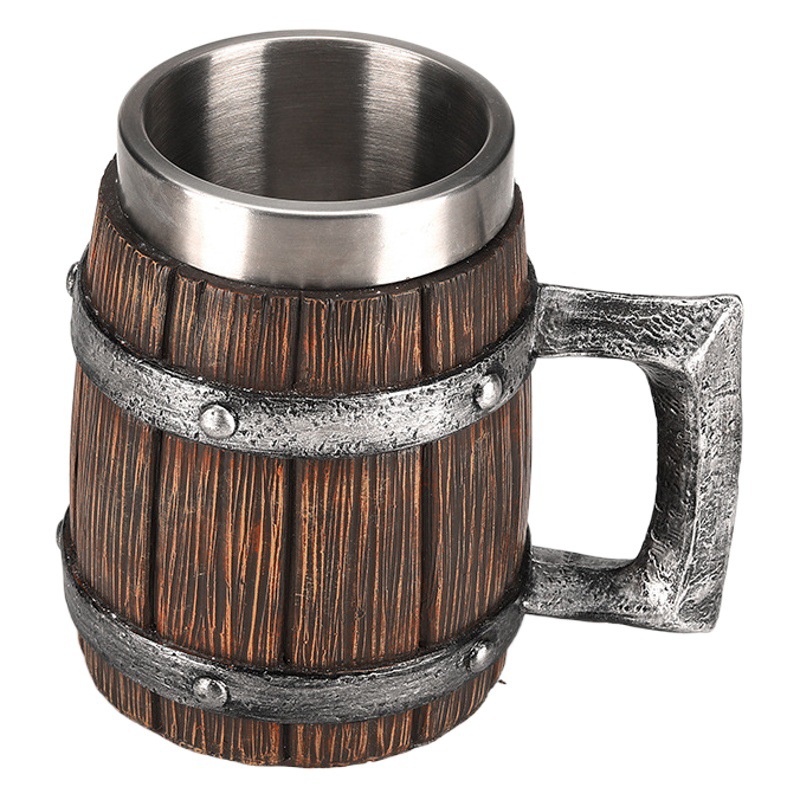 Una pieza de gran capacidad mismo estilo de madera barril taza de cerveza anime periférico de acero inoxidable taza de agua accesorios taza