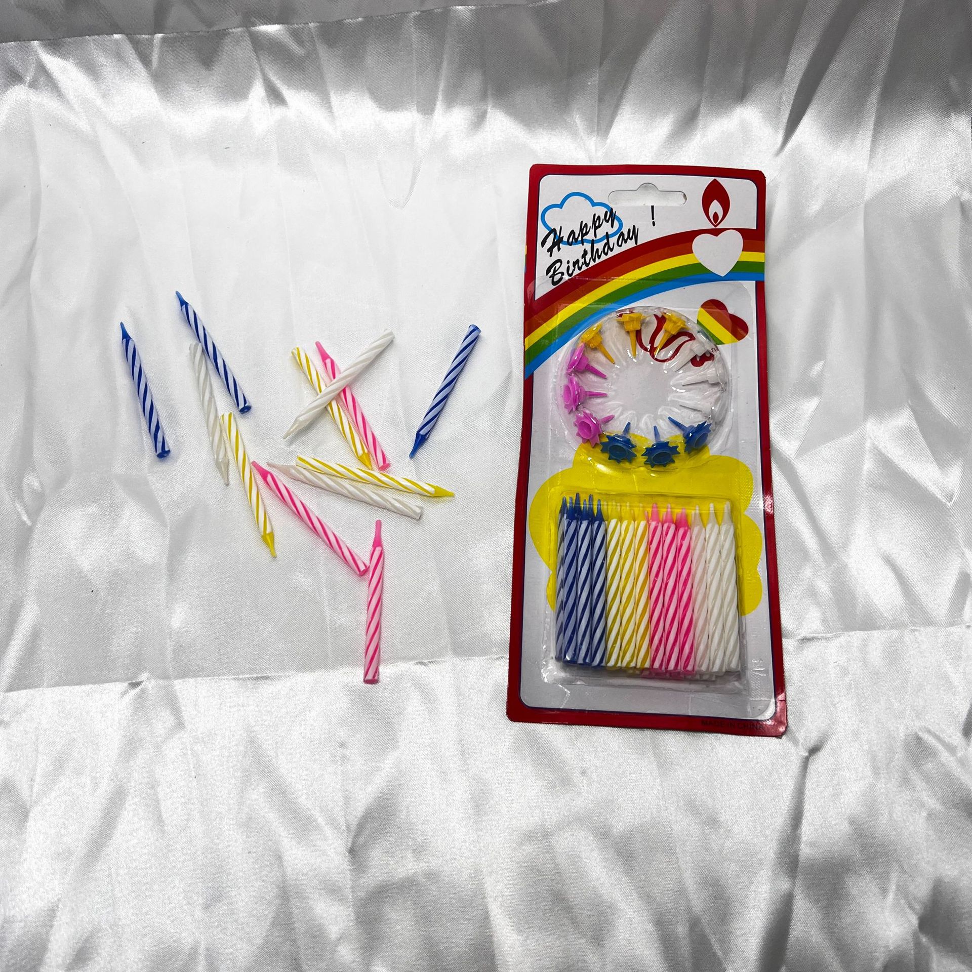 Tarjeta arco iris 5.5 flores creativas pastel de cumpleaños vela al por mayor fiesta de día velas de color velas roscadas