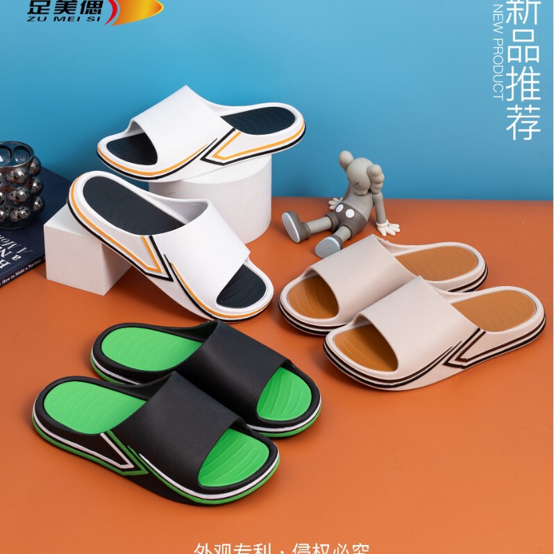 Summer new high-end fashion slippers for men and women, suitable for indoor and outdoor wear, Korean style casual couple's non-slip and wear-resistant slide sandals