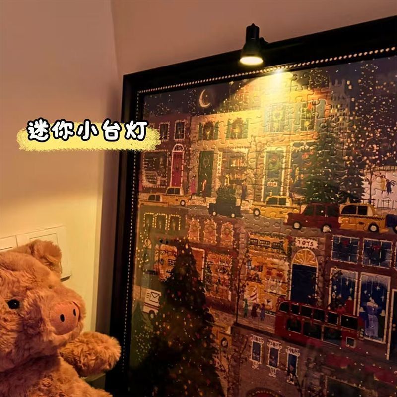 拼图冬灯小灯氛围ED夹子灯创意迷你小台灯可爱夜灯学生护眼学习