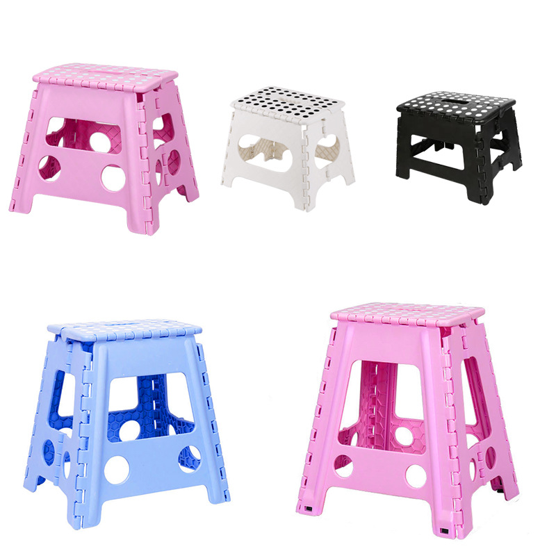 Portable and Foldable Camp Stool, Home Use Anti-Slip Portable Small Folding Stool with Handle, Eco-Friendly Plastic Chair