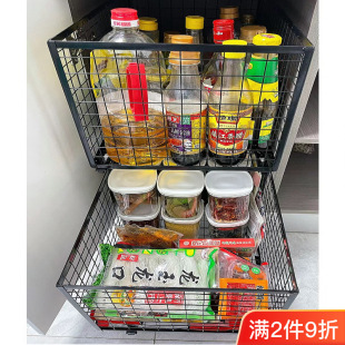 European Industrial Style Iron Storage Box Snack Storage Basket Kidsren's Toy Storage Box Pull Basket Kitchen Cabinet