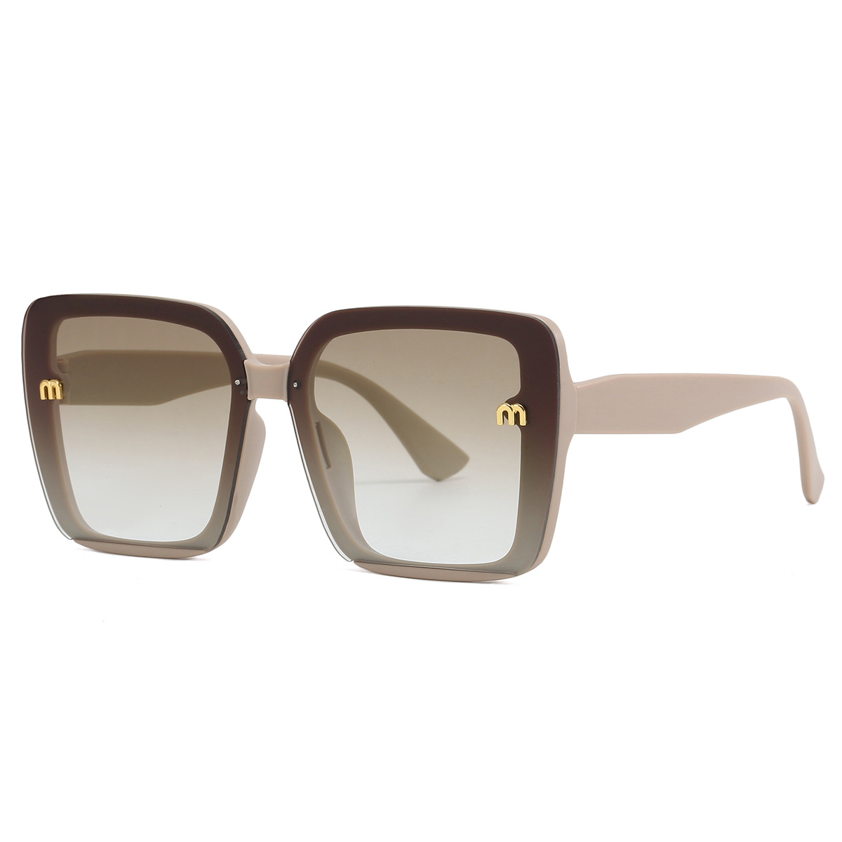 Nuevo estilo coreano retro Letter Box cara lisa gafas de sol pequeñas gafas de sol de lujo ligeras de gama alta de moda