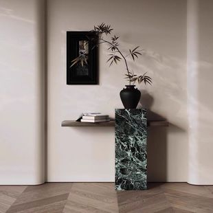 High-End Entryway Console Table Against the Wall, Minimalist Sideboard, Italian-Style Light Luxury Villa Corridor Long Strip Rock Slab