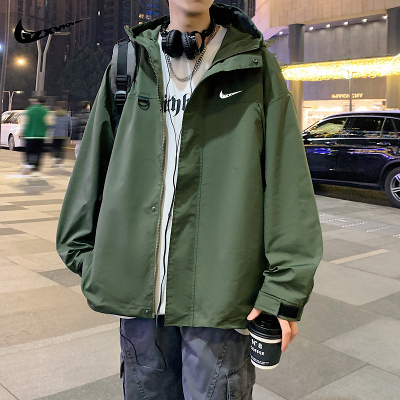 2025 Spring and Autumn New Jackets Youth Hong Kong Style Jackets Men's Hooded Jackets Men's Work Jackets Men