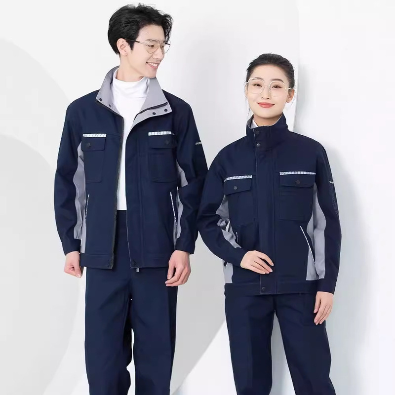 Pure Cotton Work Clothes Suit Men's Wear-Resistant Car Repair Shop Clothes Construction Site Plumber Installer Labor Protection Clothing Customization Pure Cotton Work Clothes Suit Men's Wear-Resistant Car Repair Shop Clothes Construction Site Plumber Installer Labor Protection Clothing Customization