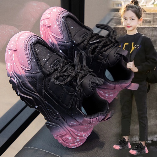Children's Shoes Spring and Autumn New Arrival Kids Leather Surface Sports Shoes for Big Kids Girls and Boys Fashion Dad Shoes