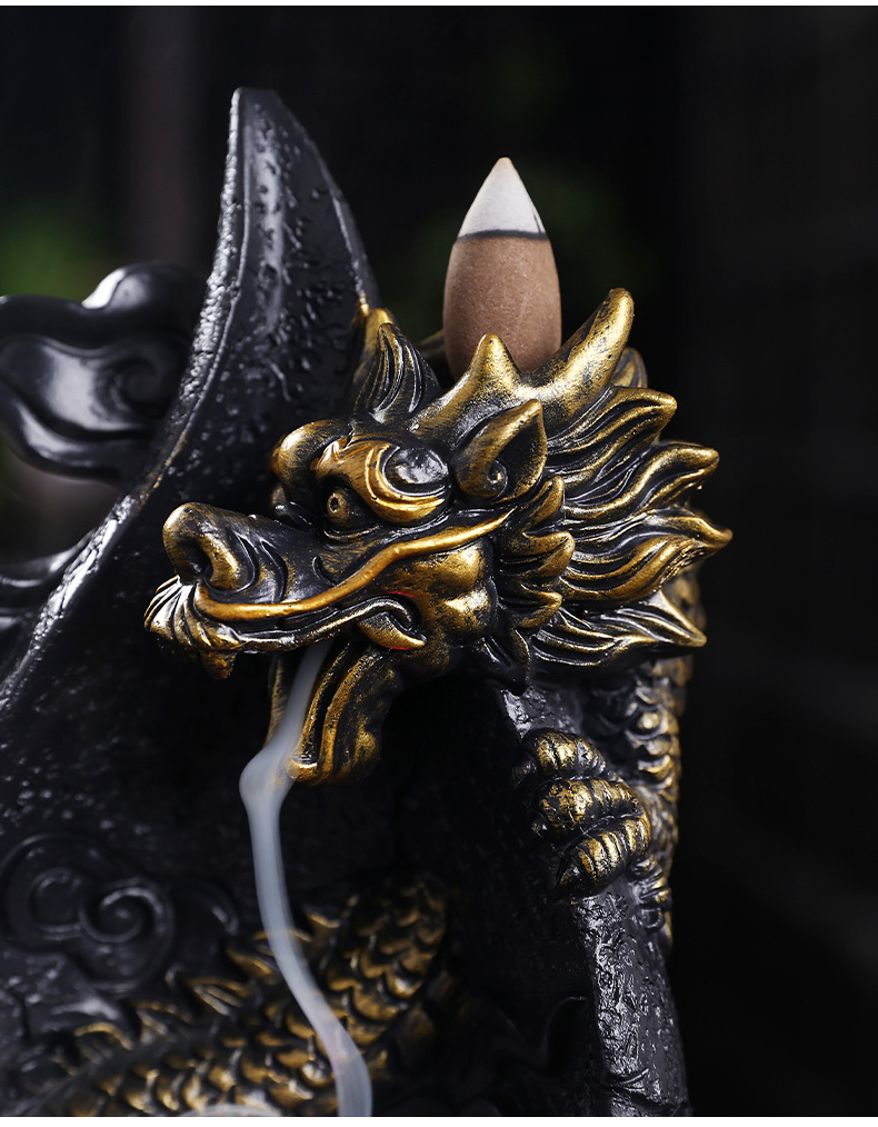 This gorgeous LED Backflow Dragon Incense Burner is handcrafted to instantly add a beautiful, illuminated touch of elegance to your home. Enjoy stunning visual displays while creating a calming atmosphere.