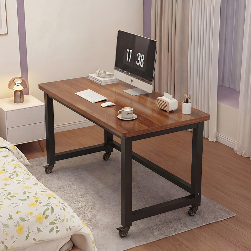 Movable desktop computer table, bedroom bedside desk, small-sized laptop workbench, home study writing desk