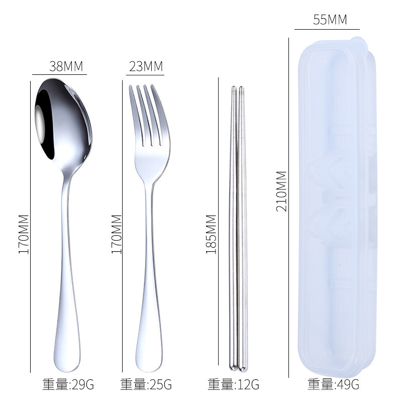 304ステンレス携帯食器学生旅行スプーン箸フォーク収納ケースセット宣伝プレゼントロゴ|undefined
