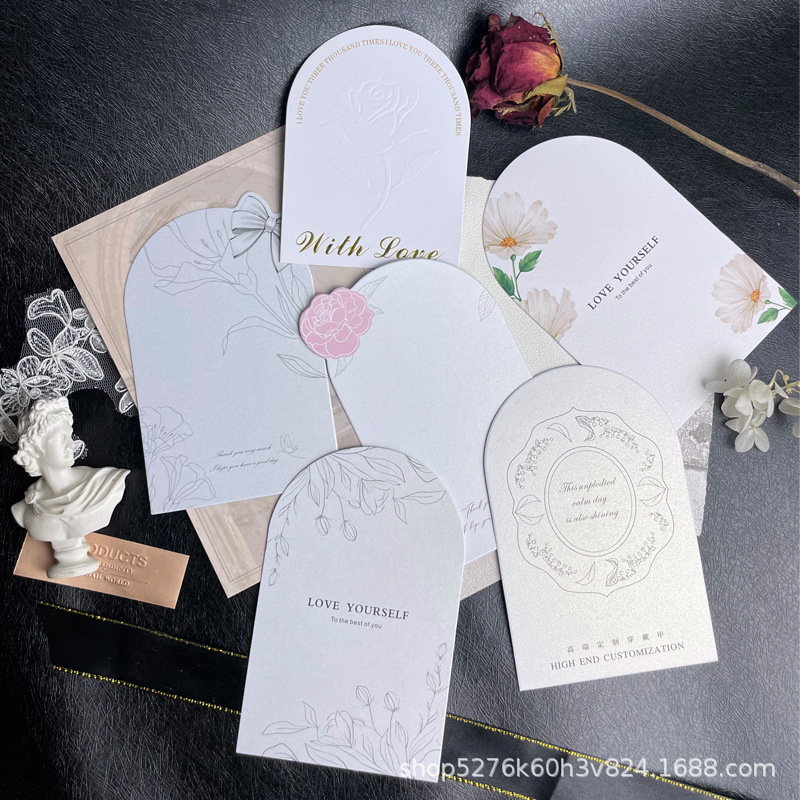 高端半圆珠光纸美甲穿戴甲冰白纸背纸展示卡片半圆形说明设计印刷